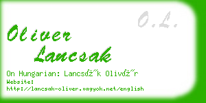 oliver lancsak business card